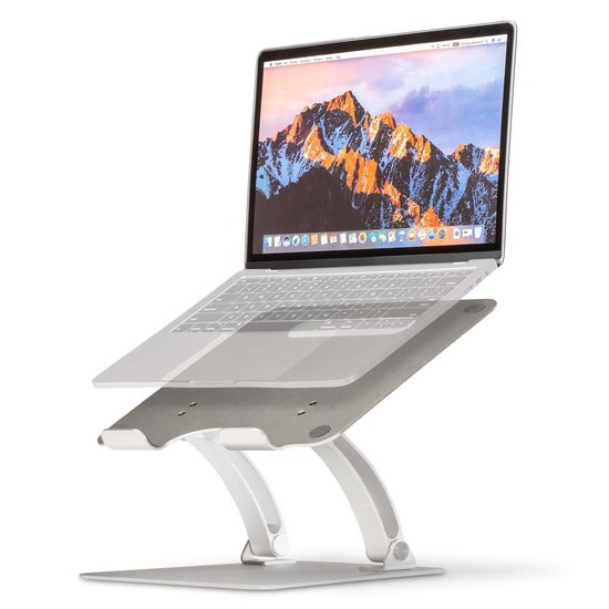 LifeGoods Ergonomische Laptop Standaard - Verstelbaar - 10 tot 17 inch - Aluminium - Zilver
