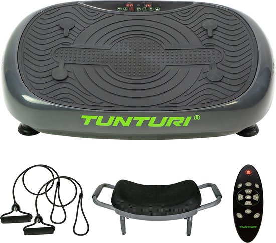 Tunturi Cardio Fit V10 Trilplaat fitness met stoel - Vibration plate met 30 snelheden en 3 programma's - Oscillatie